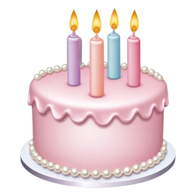 pearl light pink birthday cake with pearl decorations sticker