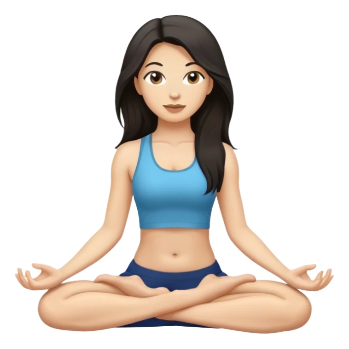 Female yoga teacher, dark long hair sticker