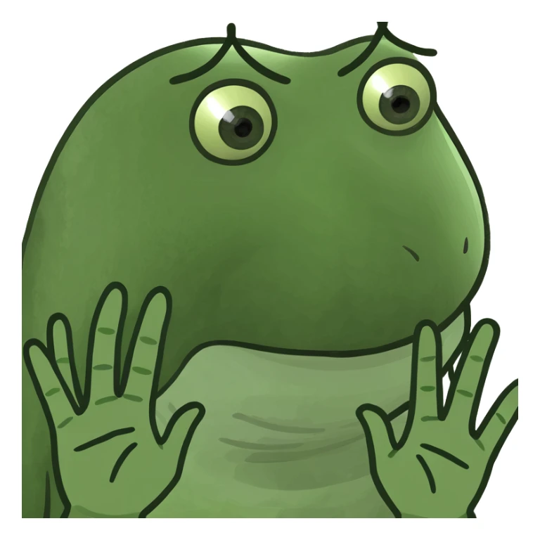 A face with its younger sticking out and two hands to the side sticker