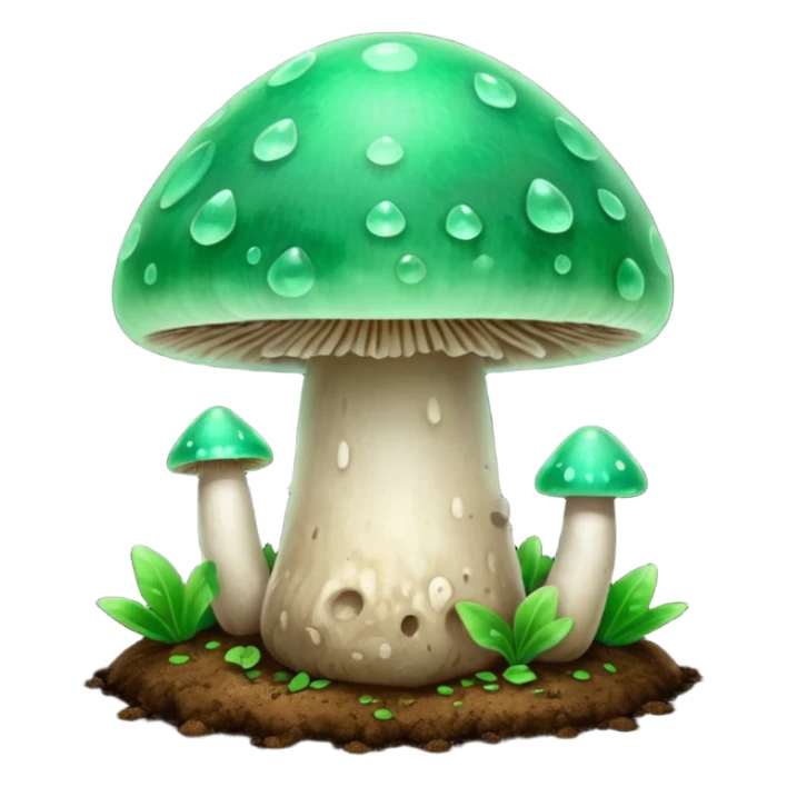 jade glowing magic mushroom with dirt sticker