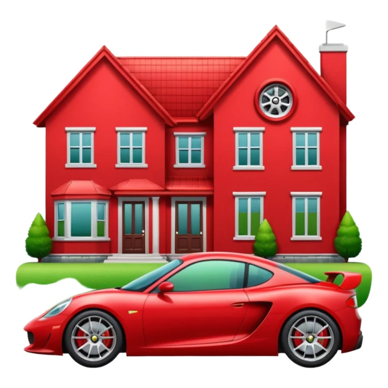 car sport in front of a normal house sticker
