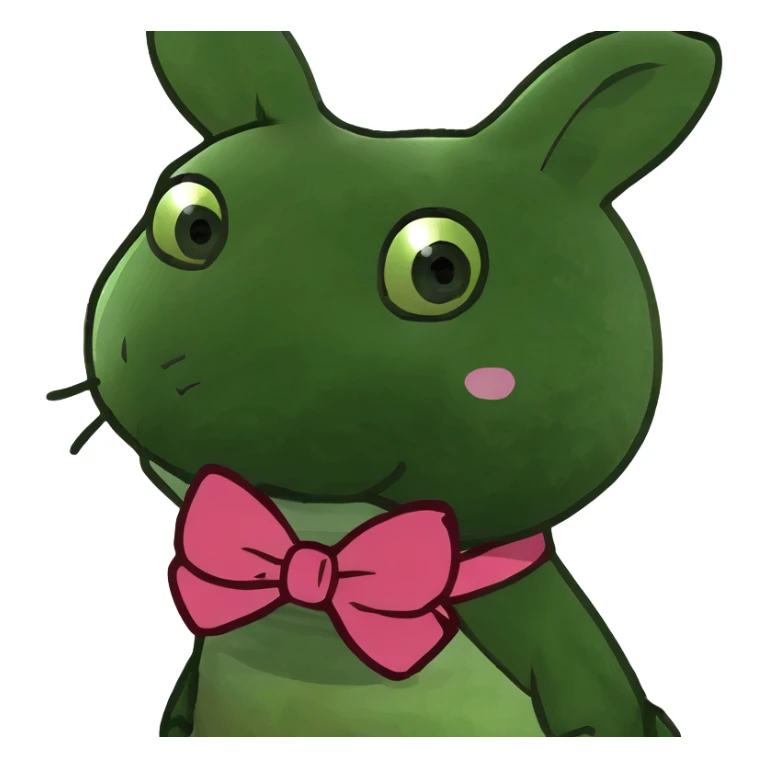 pink cute baby bunny with a long pink bow sticker