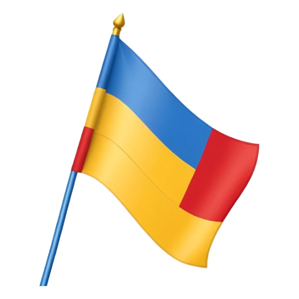 flag with three vertical bands: blue, red, and yellow, no text sticker