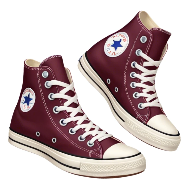 dark Burgundy aesthetic pair of Converse sticker