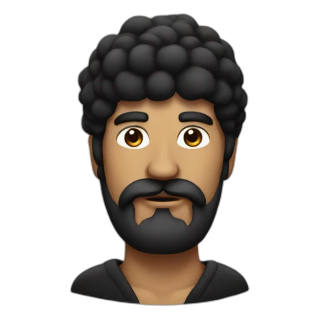 man with long mustache in black fur headdress around head sticker