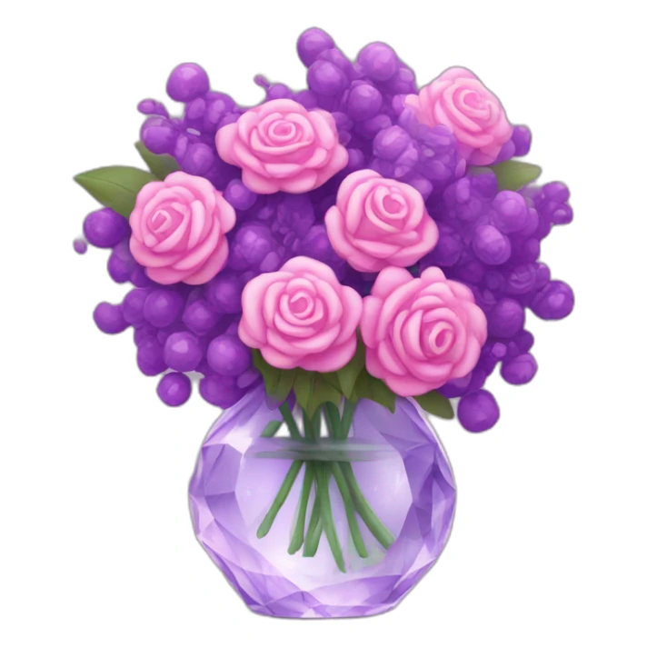 pink and purple bouquet in crystal vase sticker