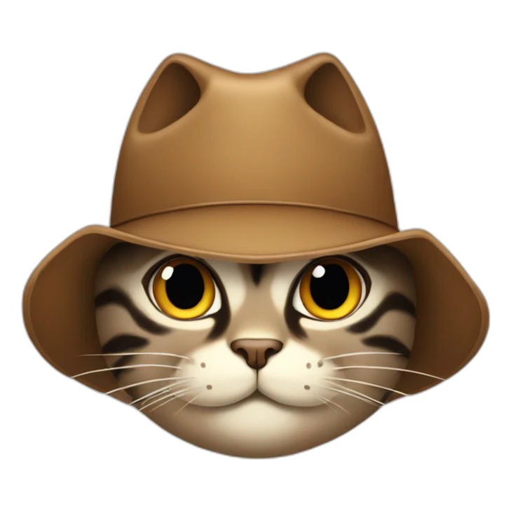 cat with a big smirk wearing a cowboy hat sticker