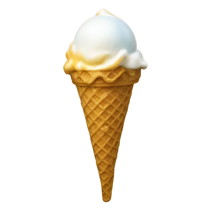 opal Crystal ice cream scoop on gold waffle cone sticker