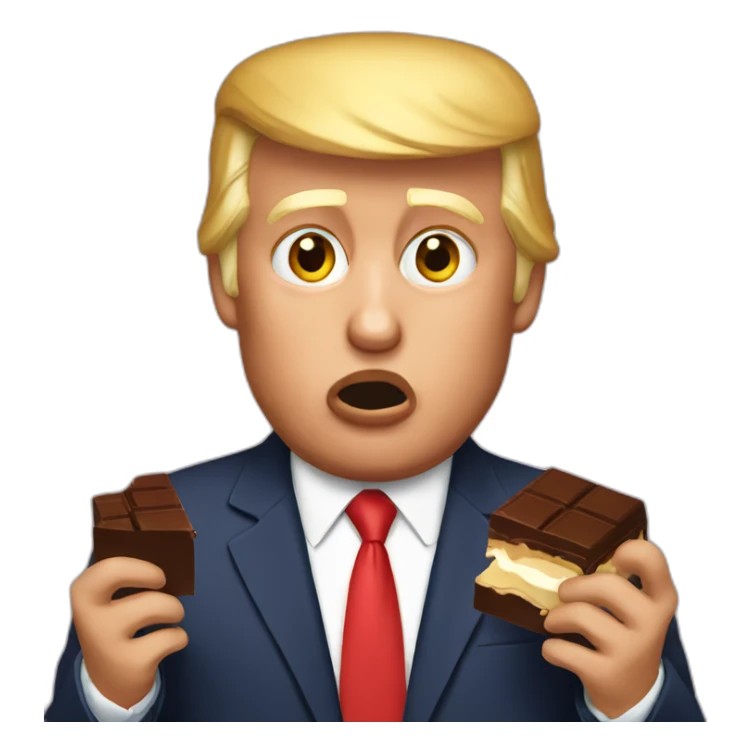 Donald Trump eating chocolate sticker