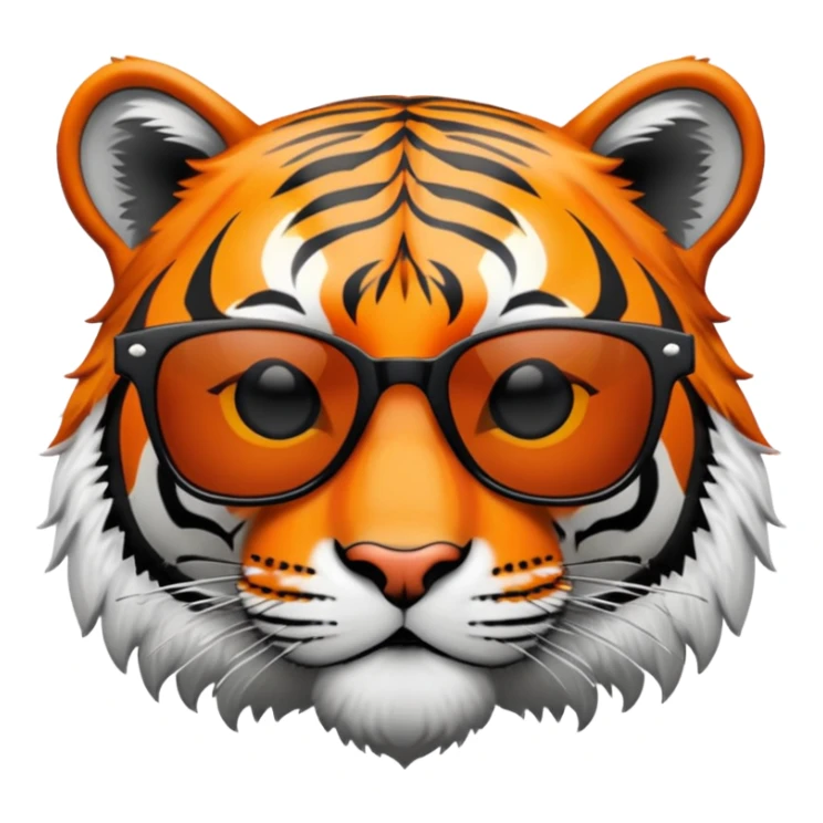 tiger head with dark lens wayfarer sunglasses sticker