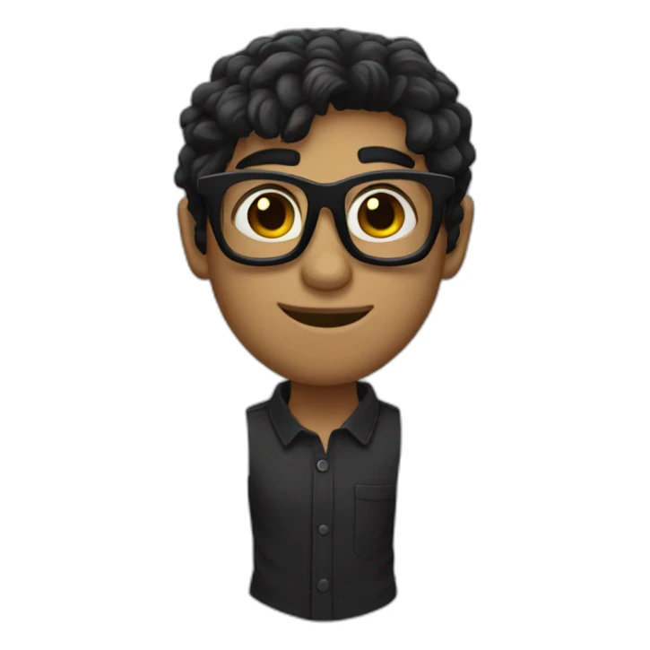 dark hair maan black glasses sticker