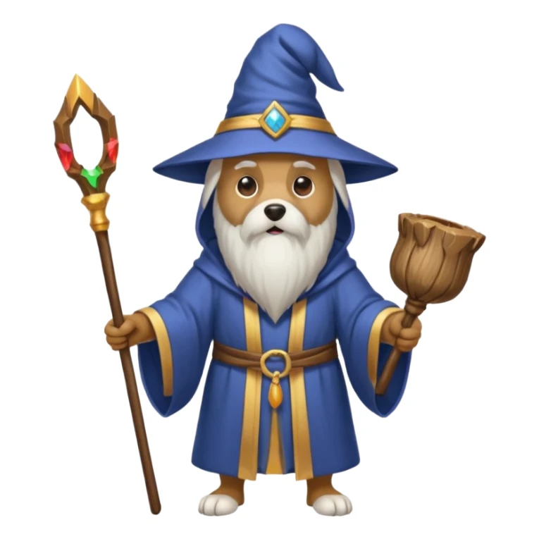 Dog wizard sticker