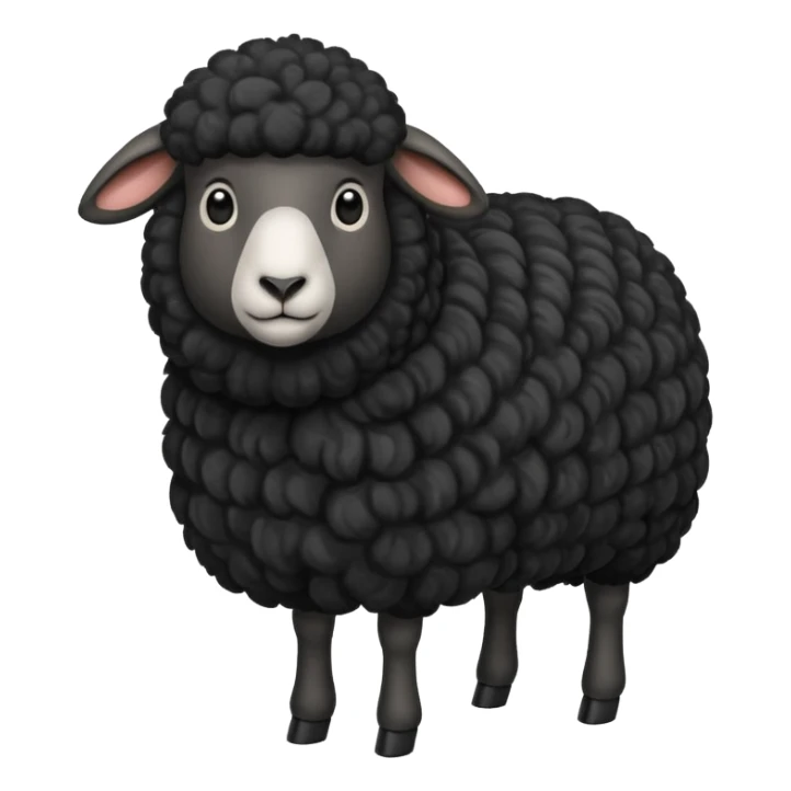 black sheep emoji with black wool sticker