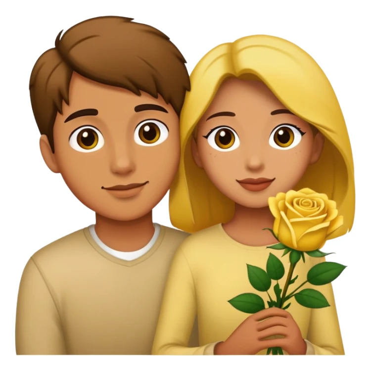 in love with my girlfriend and add yellow roses sticker