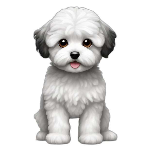 Maltipoo, half black and white sticker