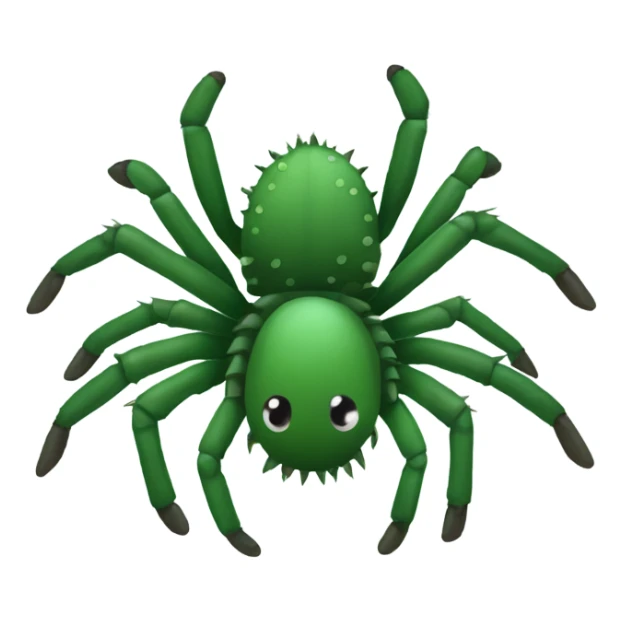 Green Tarantula with little small dark green spikes on its whole body sticker