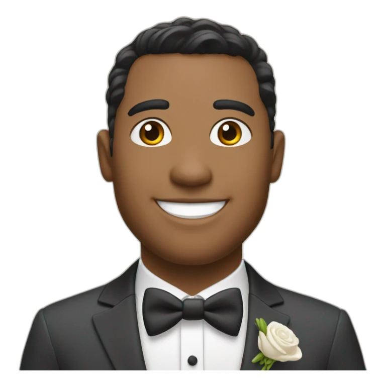 A mixed-race happy, good looking groom sticker