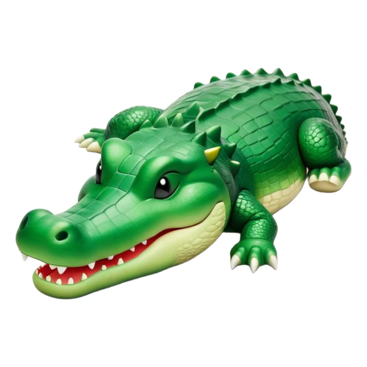 Meme-Worthy Cute Sleeping Crocodile Portrait Emoji, Head resting peacefully with a contented smile, showcasing a robust, powerful build and a luxuriously soft textured emerald-green hide, eyes shut in a serene, restful nap, Simplified yet hilariously adorable features, highly detailed, glowing with a soft, drowsy light, high shine, relaxed and utterly lovable, stylized with an air of playful laziness, bright and heartwarming, soft glowing outline, capturing the essence of a comically sleepy crocodile, so meme-worthy it feels like it could instantly become the next viral sensation of adorable reptilian slumber! sticker