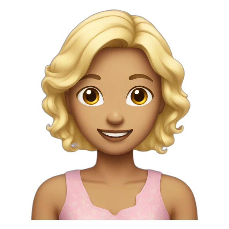 friendly girl wearing a cute dress sticker