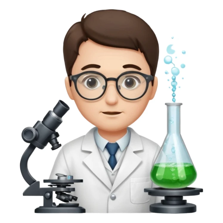 a victorian scientist carrying out an experiment with petri dish and microscope sticker