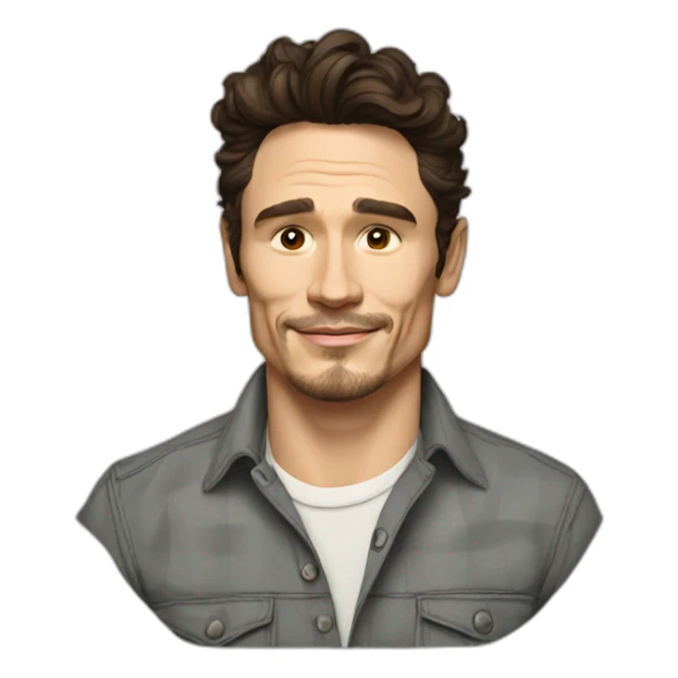 james franco cartoon wearing shirt sticker