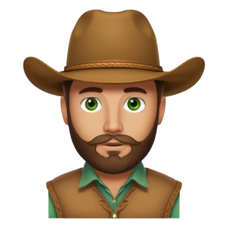 yellowstone dutton ranch cowboy with beard and green eyes sticker