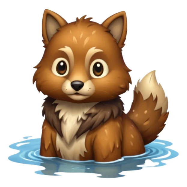 medieval animal in the lake sticker