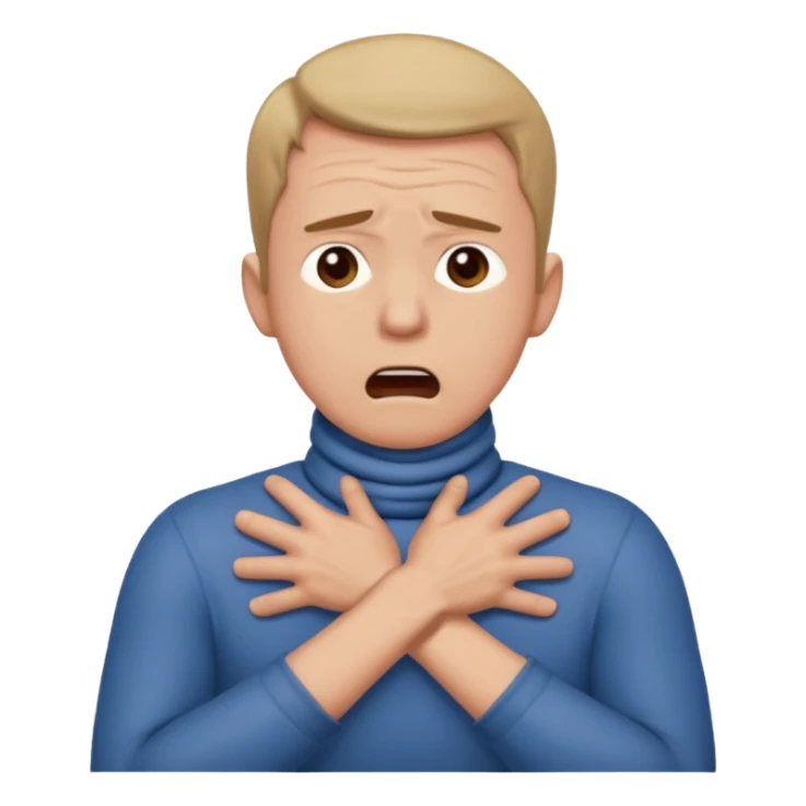 Man with hands gripped around neck crossed like he is choking sticker