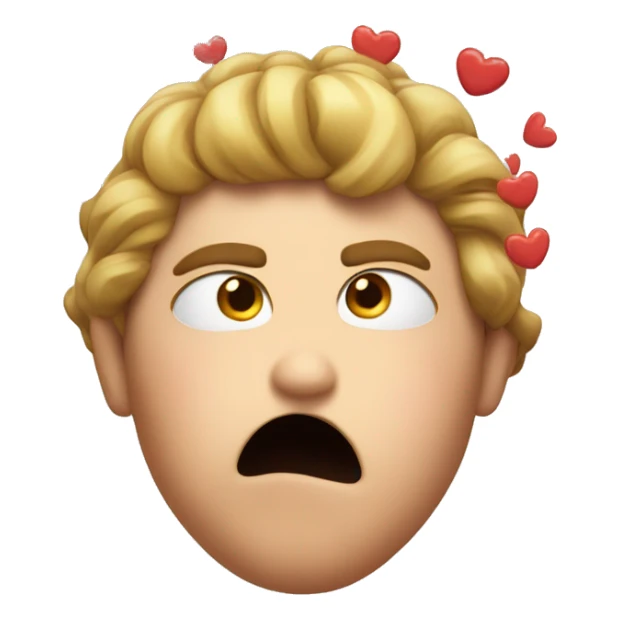 Shock face with kisses all over it sticker