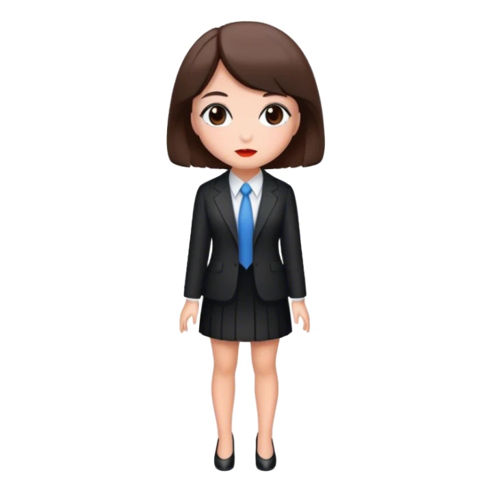 Pretty woman with short brown hair dressed as Wednesday  sticker