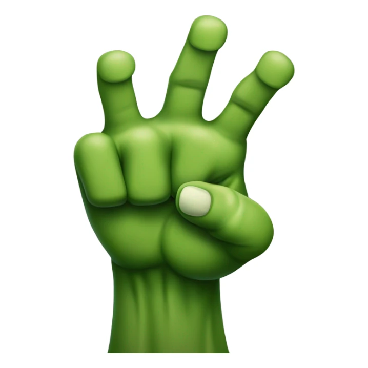 Hulk holding index finger and middle finger up sticker
