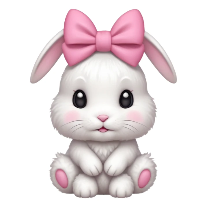 white bunny with pink bow on head sticker