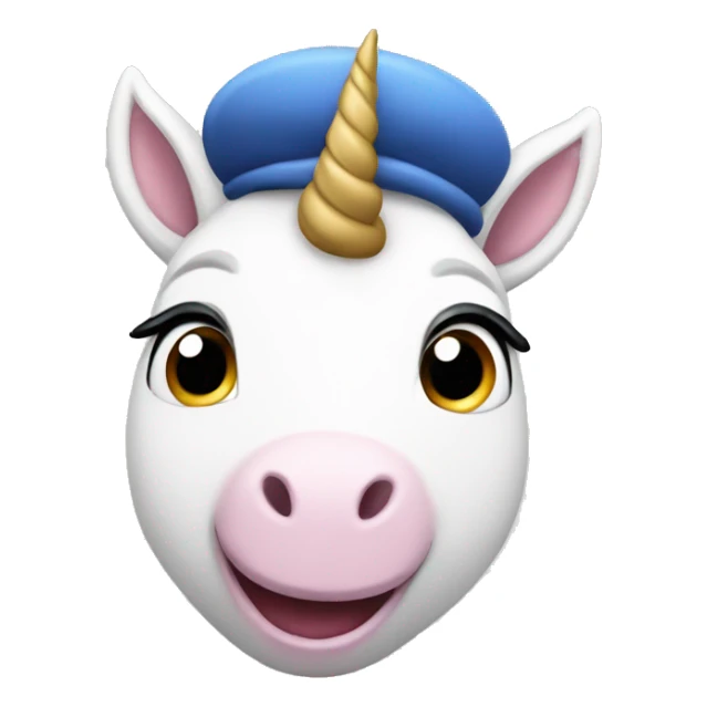 Excited unicorn wearing a beret  sticker