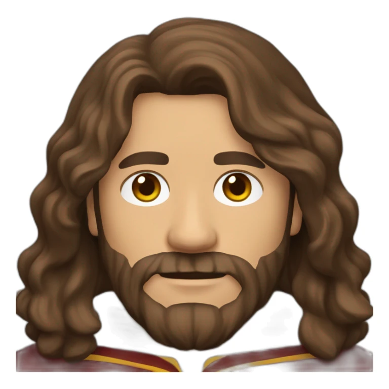 long brown haired bearded man in gryffindor hogwarts robes sticker