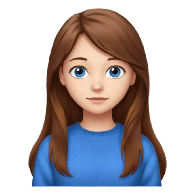 high school class room with a pretty female high school student with long brown hair, blue eyes sitting in front of the blackboard sticker