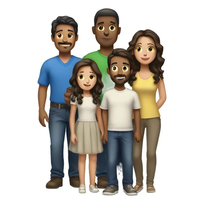 Brunette family 3 sticker