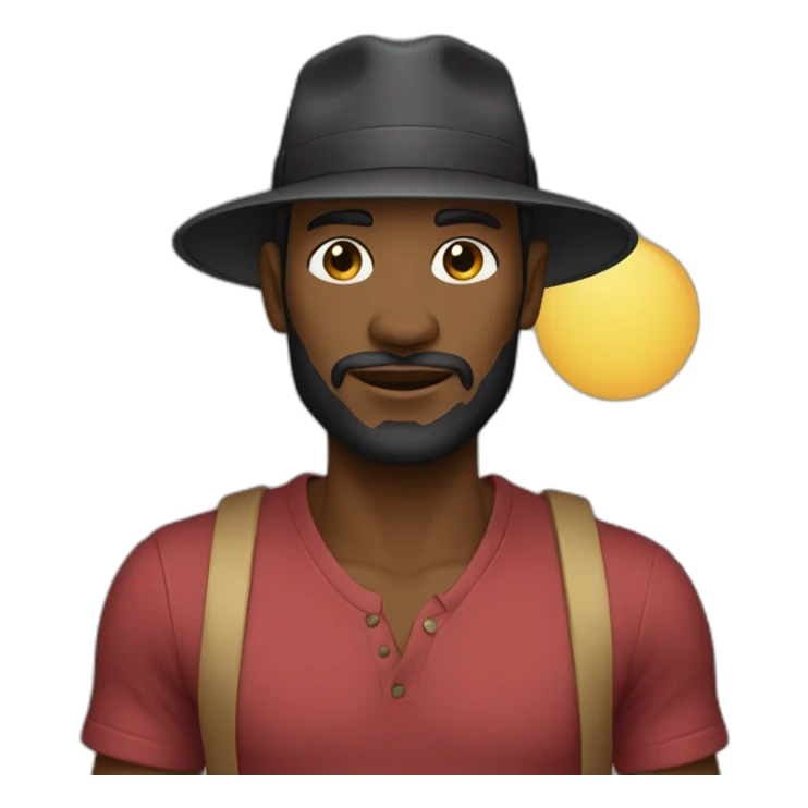 homem-negro-calor--chapéu sticker