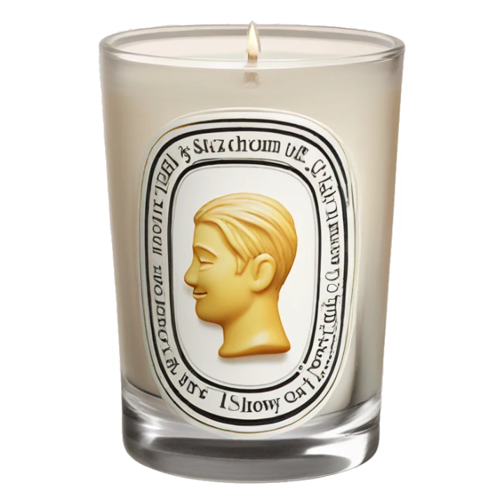 realistic cream coloured diptyque branded candle sticker