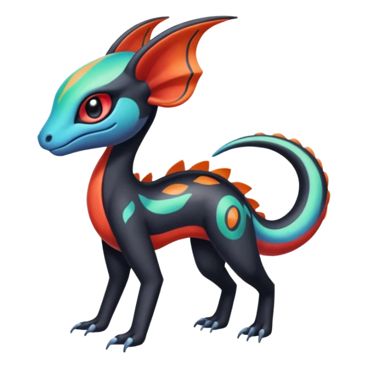 Colorful Exotic Meloetta-Salandit-Darkra-Stitch-Fakémon-creature-hybrid sticker