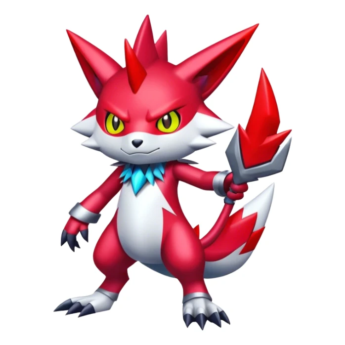 Cool Edgy Shiny Digimon-Weavile-Zangoose-hybrid full body sticker
