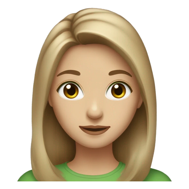 female , green eyes, medium length light brown hair sticker