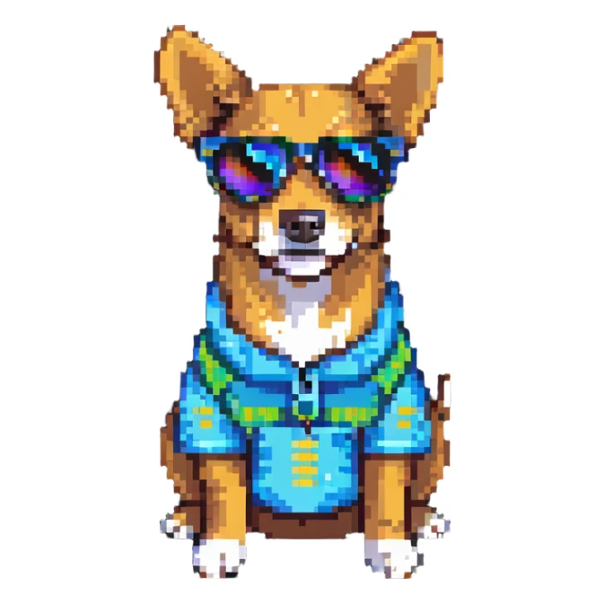 playful dog wearing sunglasses sticker