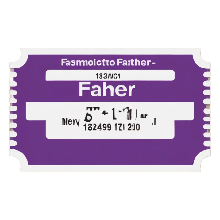 A movie ticket that says “FAHIER” sticker