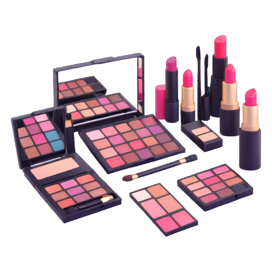 AVON makeup set with lipstick, eyeshadow palette, and mascara sticker