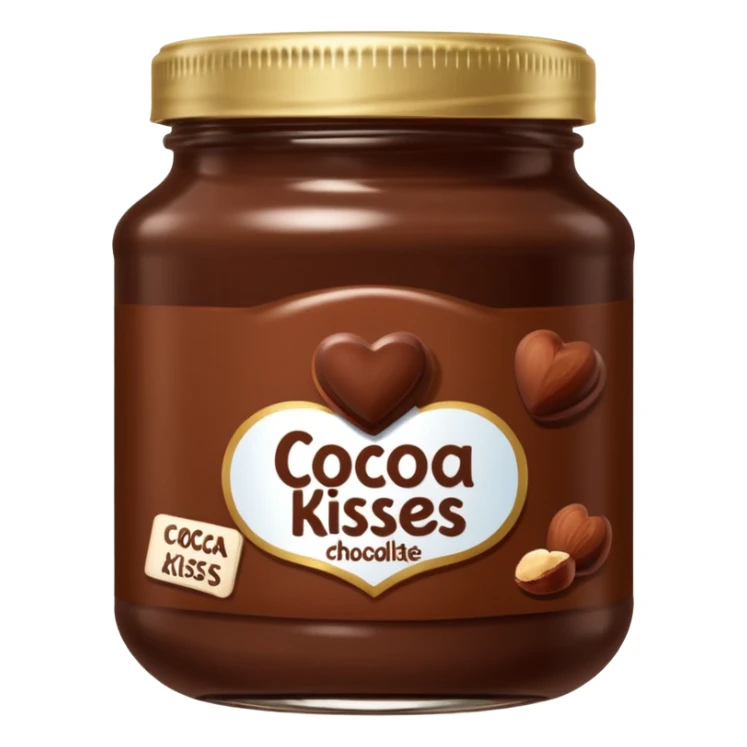 Jar of hazelnut chocolate spread and make the label say cocoa kisses  sticker