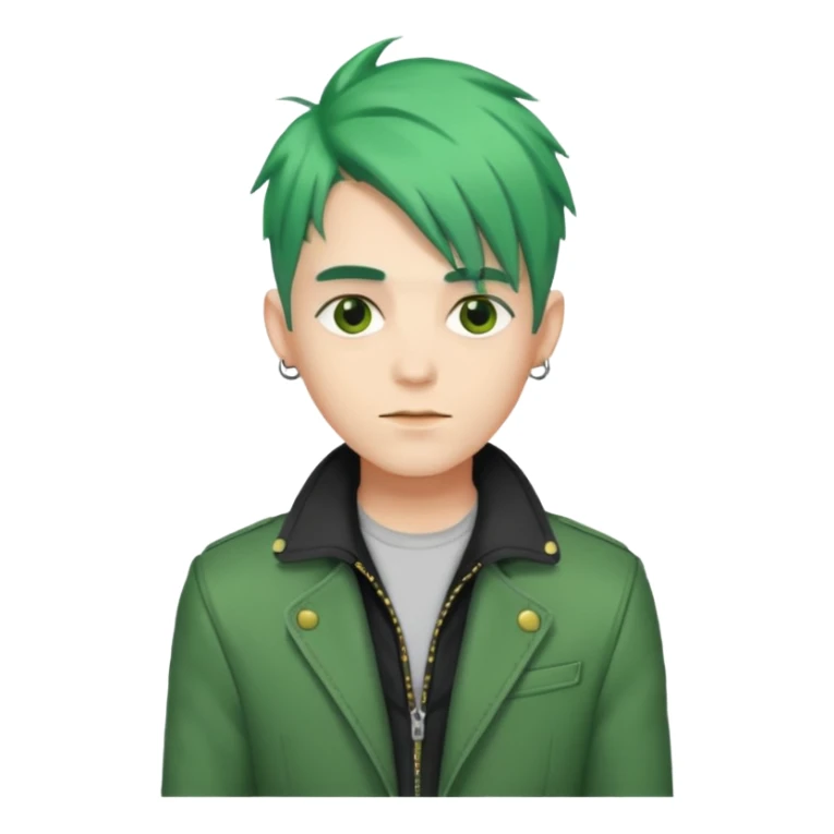 A stylish man with green hair sticker