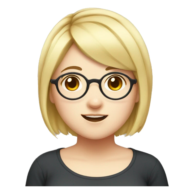 Chubby anime girl with glasses and short blonde hair sticker