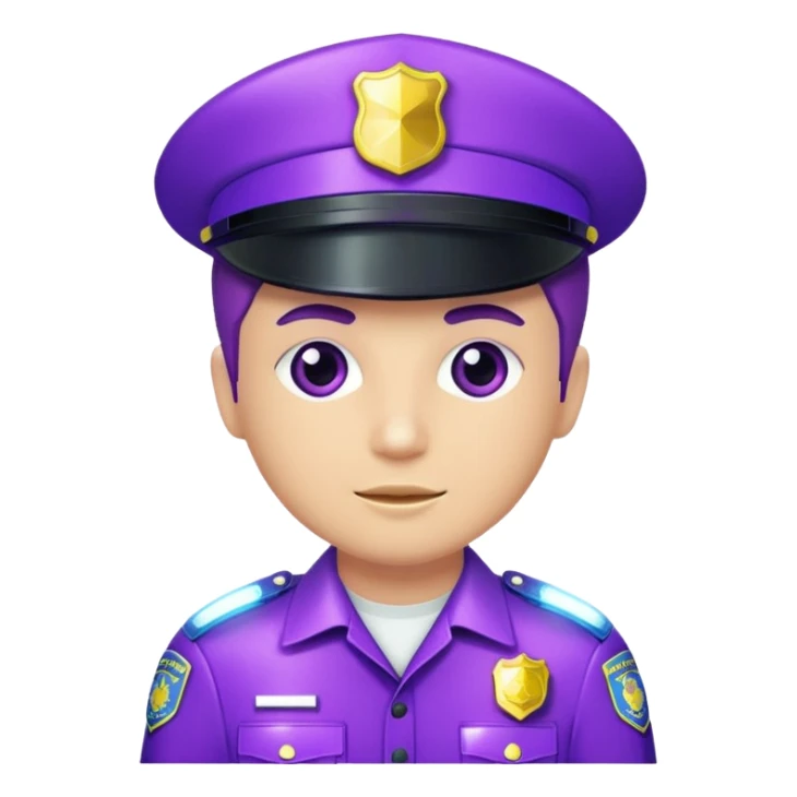 Glitter Purple and Cian police sticker