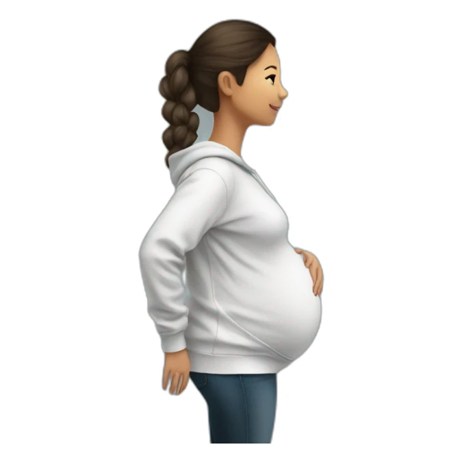 sweatshirt pregnant woman side view sticker