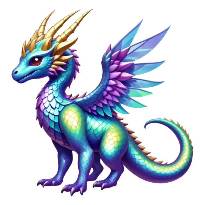 Epic exotic divine complex detailed iridescent aesthetic-scenery-Fakémon-creature sticker